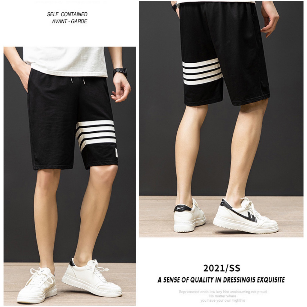 Quần đùi nam dáng thể thao Quần short nam 3 sọc chất liệu co giãn thoáng mát mùa hè hàng order nội địa 9CLOTHING