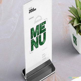 Menu mica A6 đế dán