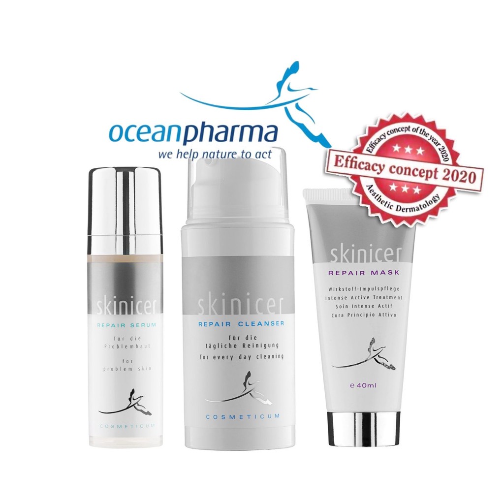 Combo loai bỏ mụn ẩn, mụn nội tiết, mụn sưng đỏ Skinicer Ocean Pharma Đức 150ml