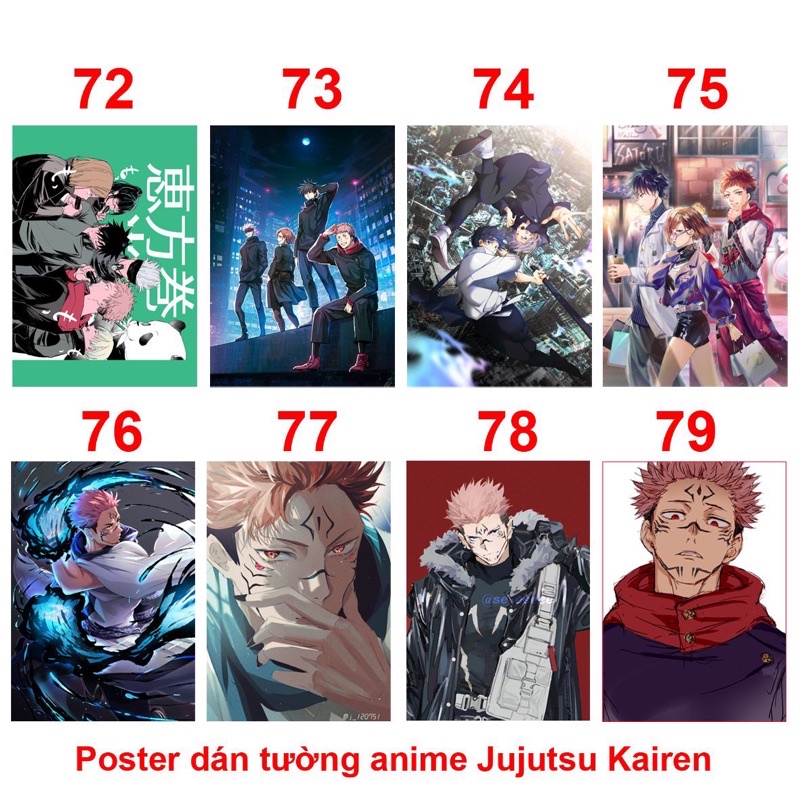 Ảnh poster treo JuJutsu kaisen nhiều mẫu chọn/ tranh anh anime JuJutsu kaisen