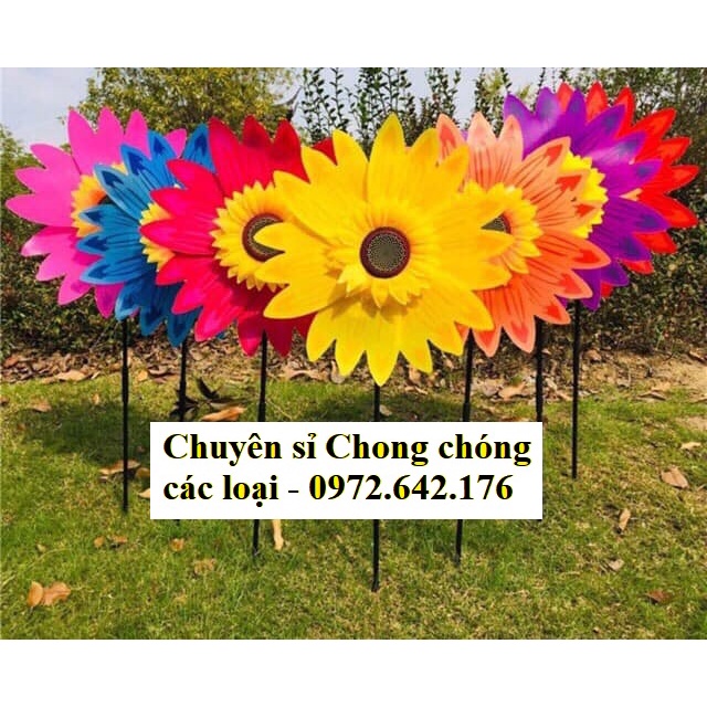Chong chóng hoa hướng dương trang trí sân vườn, quán cà phê, khu vui chơi, chong chóng mầm non
