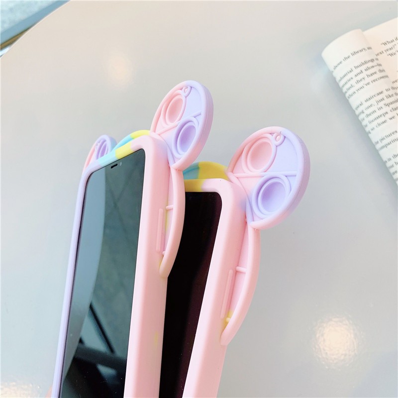 iPhone 11 Pro Max / iPhone12 / iPhone X / iPhone 7 Plus / iPhone 8 / iPhone 6 / iPhone 11 decompression Rainbow Mickey anti-drop mobile phone case silicone soft shell