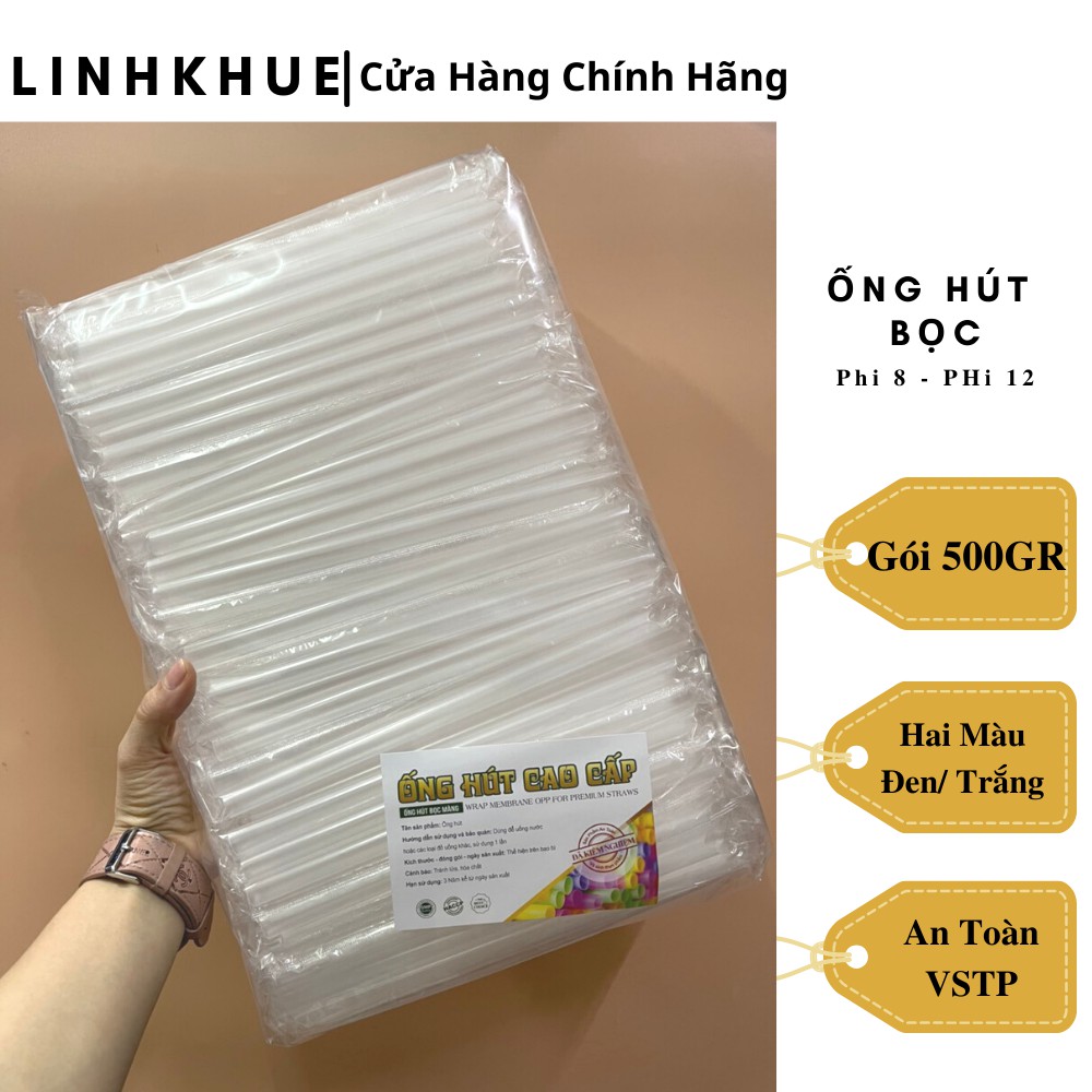 Ống Hút Bọc Từng chiếc - Hai Màu Đen/Trắng - SP115 - Ống Hút Trà Sữa Trân Châu
