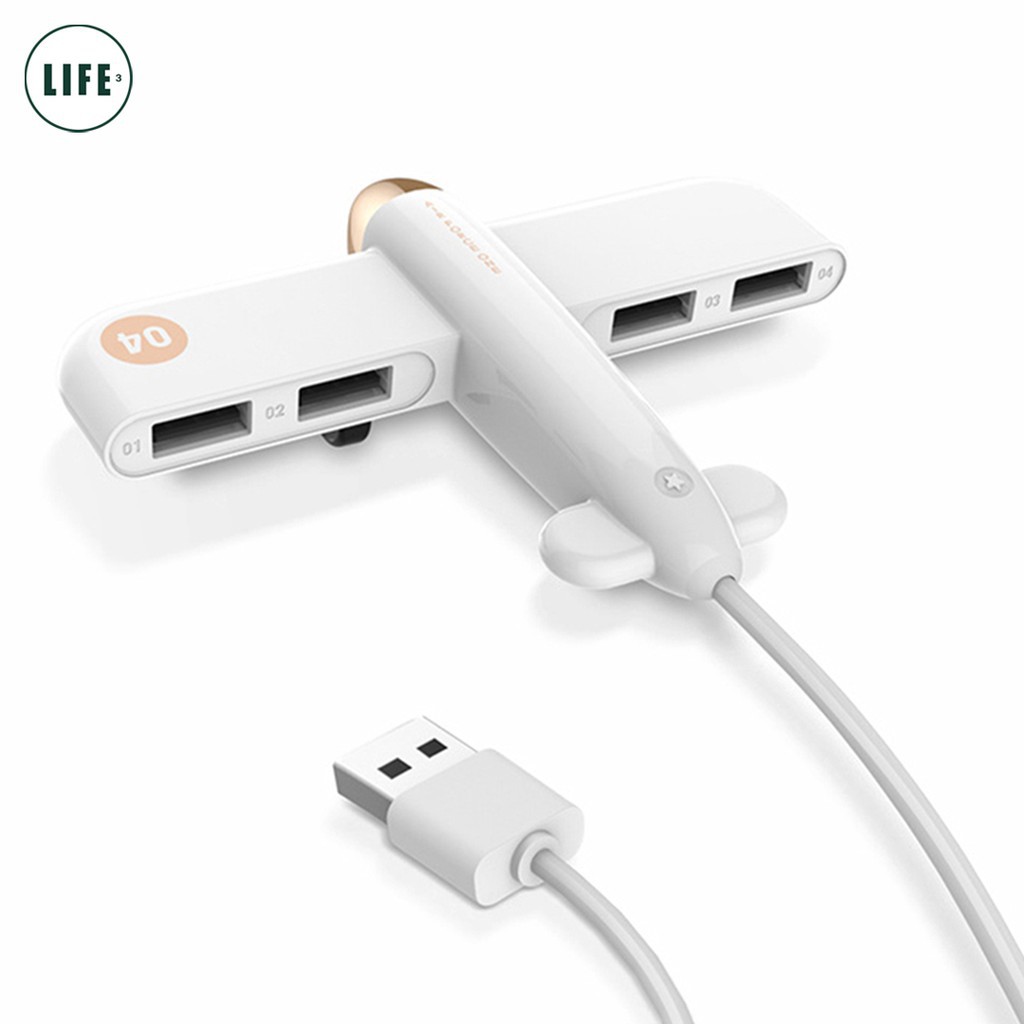 Đầu chia dữ liệu Xiaomi 4 cổng USB hình máy bay tiện dụng chất lượng cao