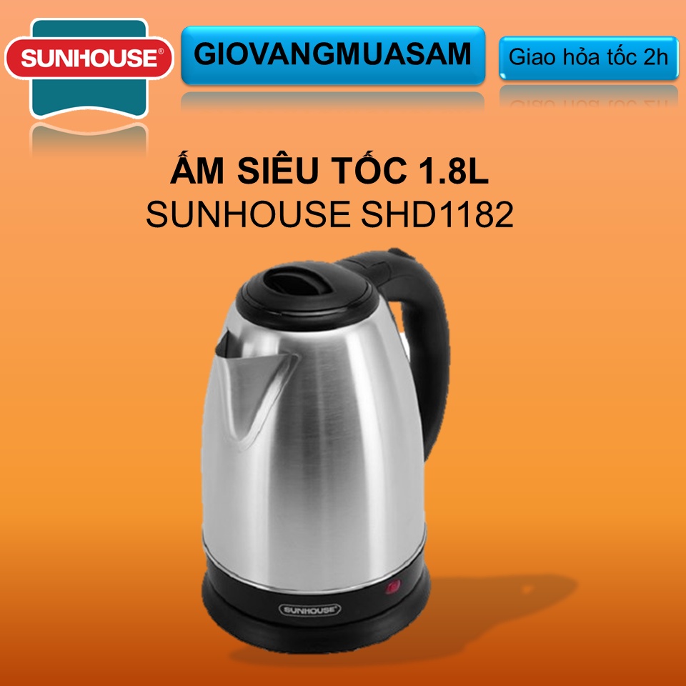 Ấm siêu tốc inox SUNHOUSE SHD1182