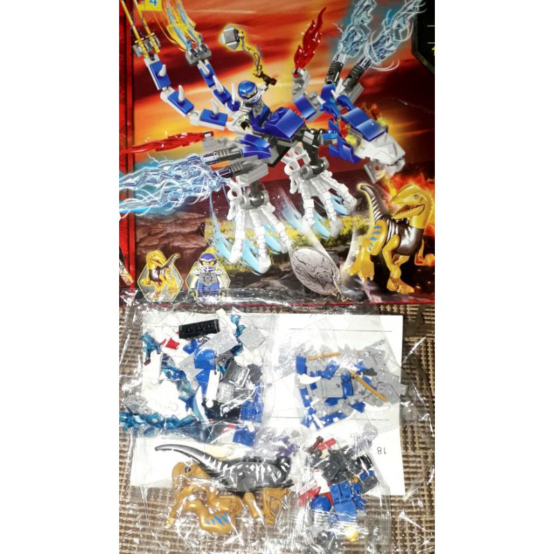 Lắp ráp 1 hộp LegoNinja Rồng đại chiến khủng long 98047 có trên 160 chi tiết