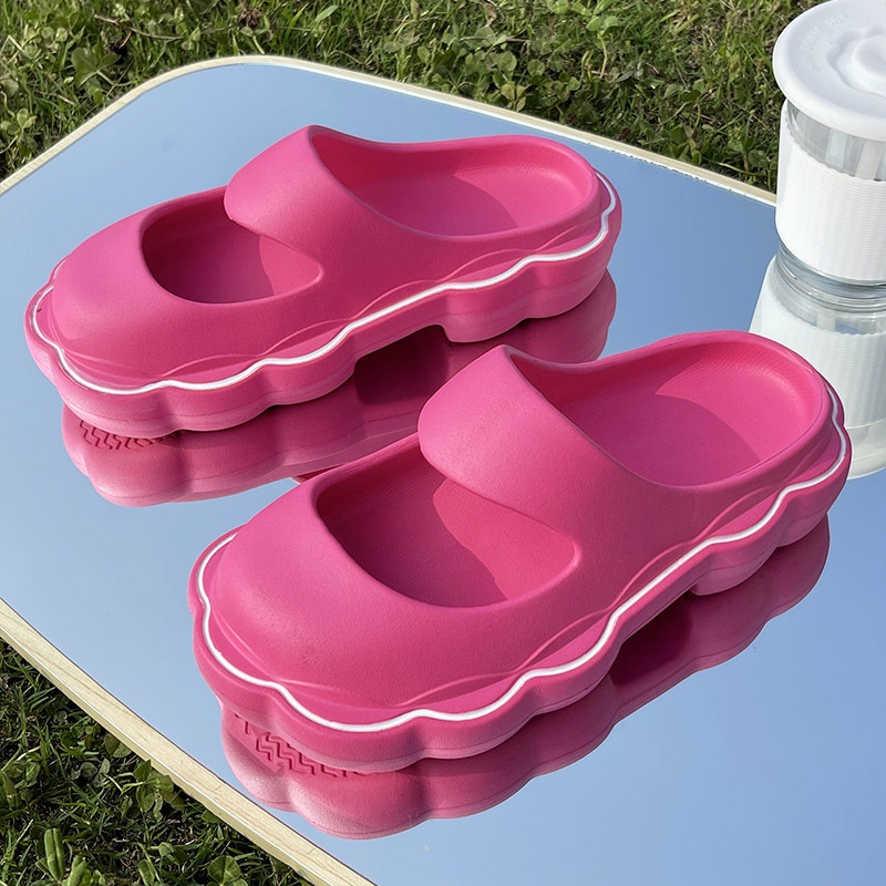 Giày sandal AYUER đế dày họa tiết gợn sóng phong cách Hàn Quốc dành cho nữ