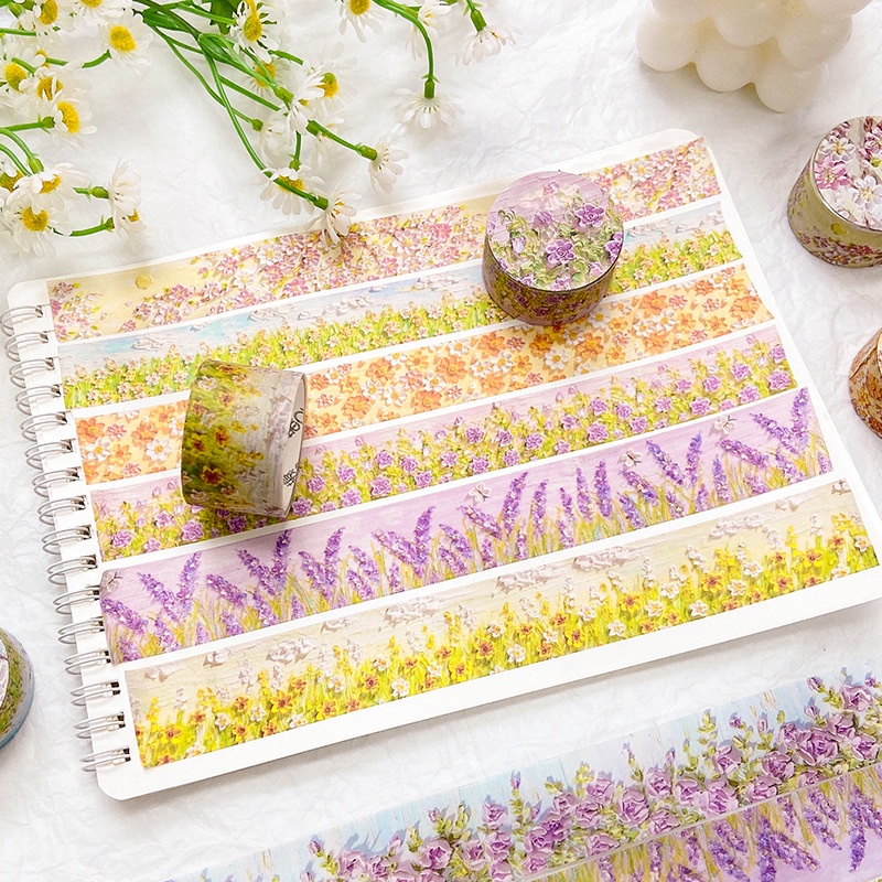 1 Cuộn Băng Keo Nhiều Màu Sắc Họa Tiết Tranh Sơn Dầu