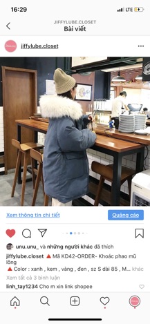 [ORDER] Áo khoác phao lì