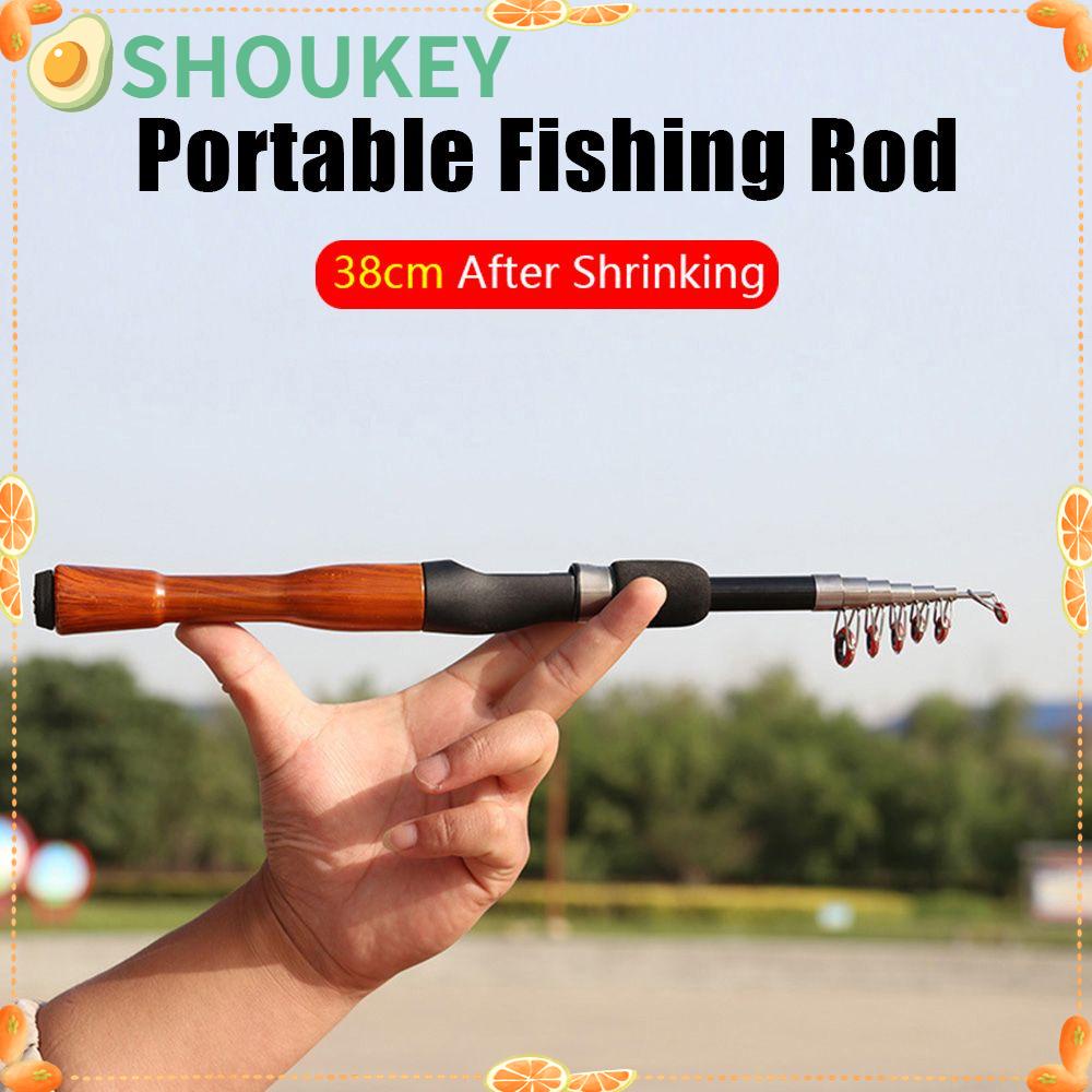 Cần Câu Cá Mini 1.3m 1.6m 1.8m Tay Cầm Gỗ Cứng Cáp Chất Lượng Cao