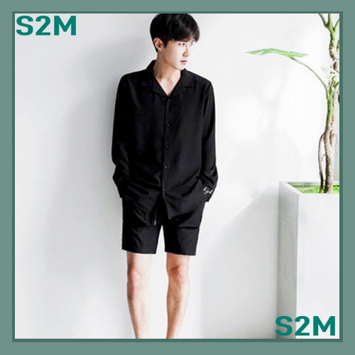 ÁO SƠ MI NAM NỮ .SƠMI CỔ VEST FROM RỘNG HÀN QUỐC S2M UNISEX, SƠ MI UNISEX | BigBuy360 - bigbuy360.vn