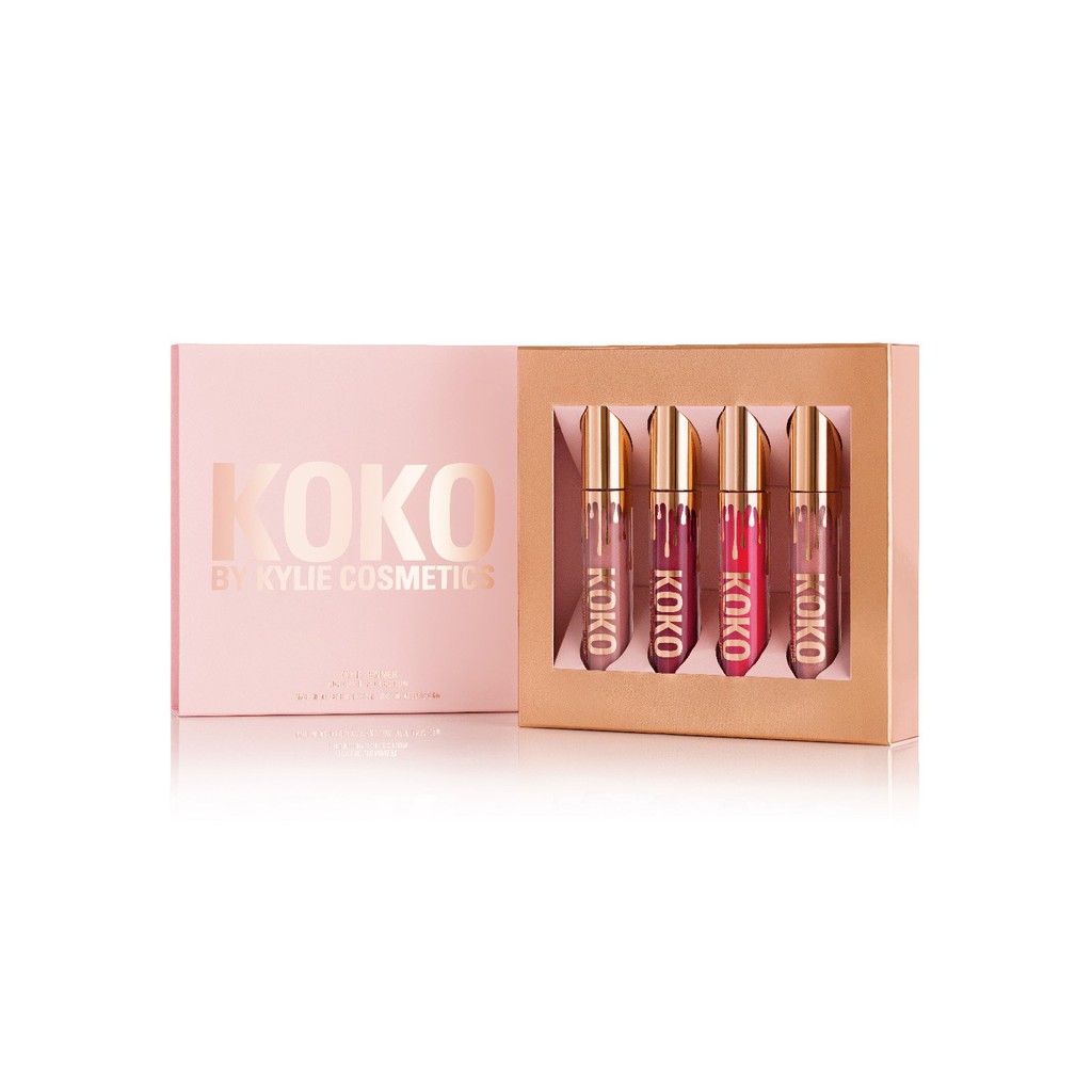 Kylie Cosmetic - Set 3 Cây Son Kem Lỳ, 1 Son Bóng KOKO KOLLECTION ORIGINAL LIP SET: GORG, KHLO$, OKURRR + DAMN GINA