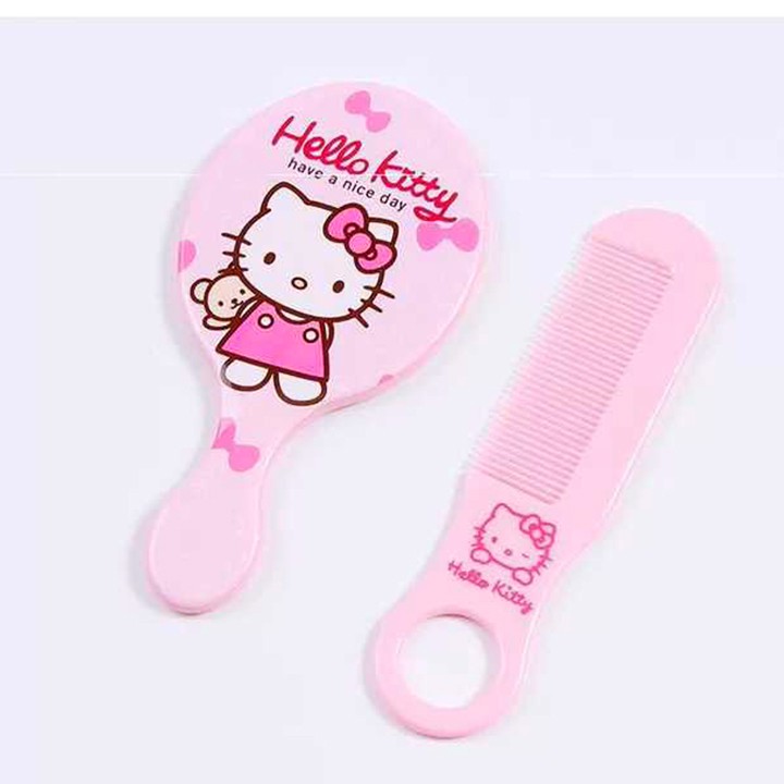 Bộ lược chải tóc và gương cầm tay Hello Kitty đáng yêu cho bé gái BBShine – I002