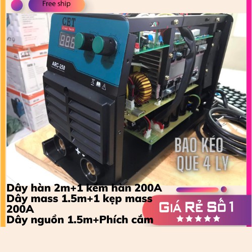 Máy Hàn Mostfet CET ARC - 250 Bao kéo que 4ly cả ngày. Bảo hành 12 tháng, 3 tháng đầu bảo hành 1 đổi 1