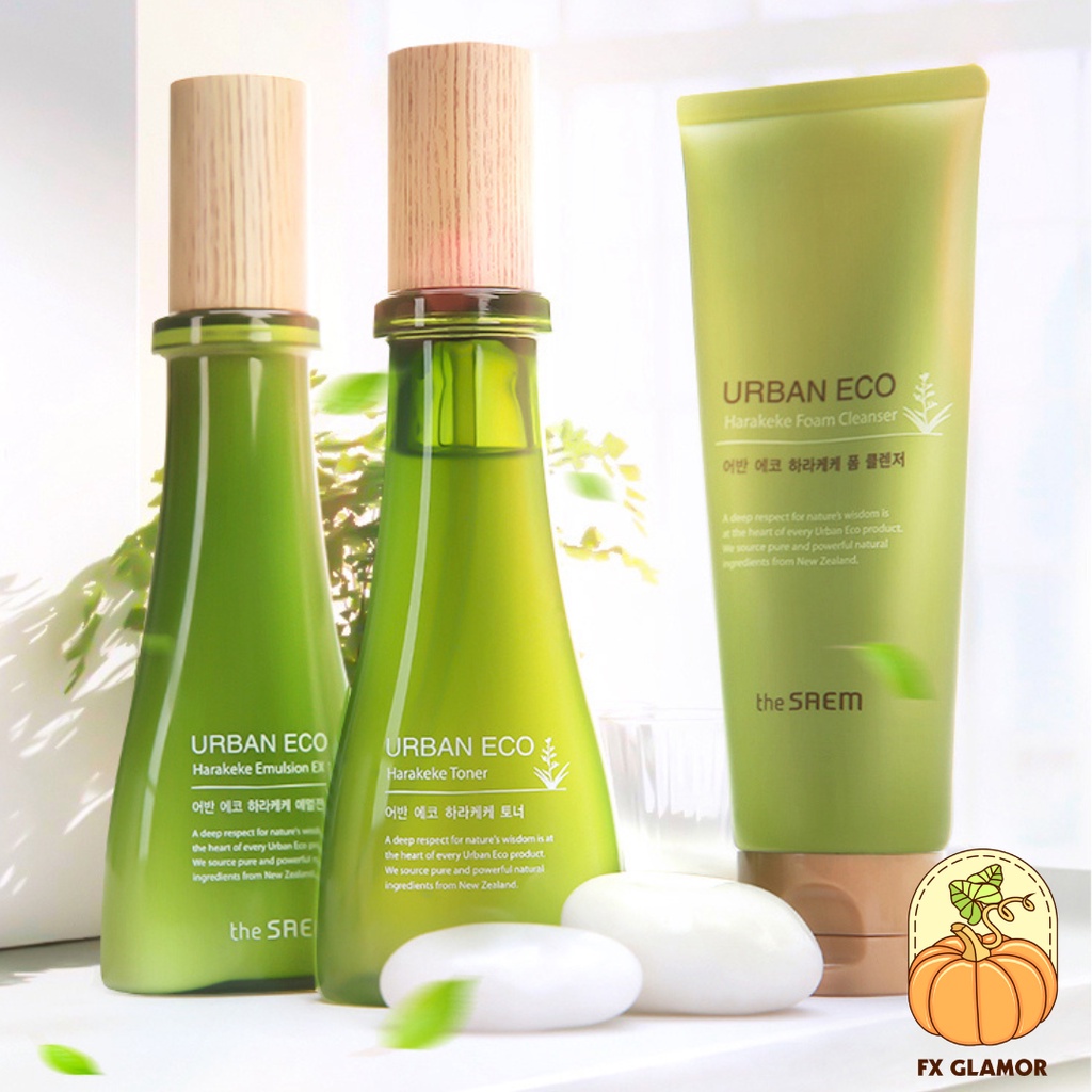 Set dưỡng da THE SAEM URBAN ECO Harakeke - Toner 100ml + Sữa dưỡng 100ml