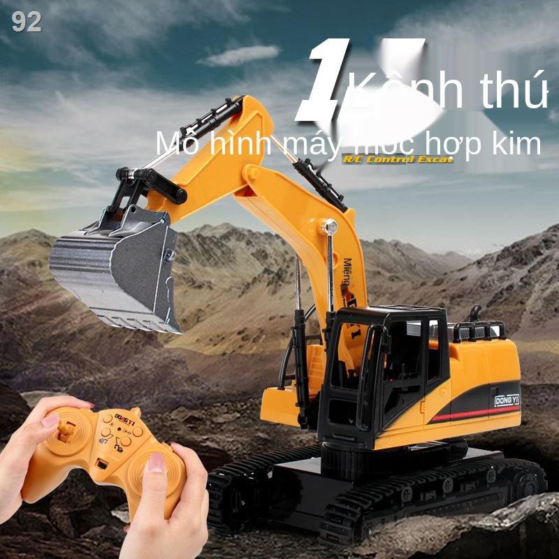 máy xúc điều khiển từ xa hợp kim xe xây dựng máy xúc lớn Cậu bé điện không dây Máy xúc ô tô đồ chơi trẻ em