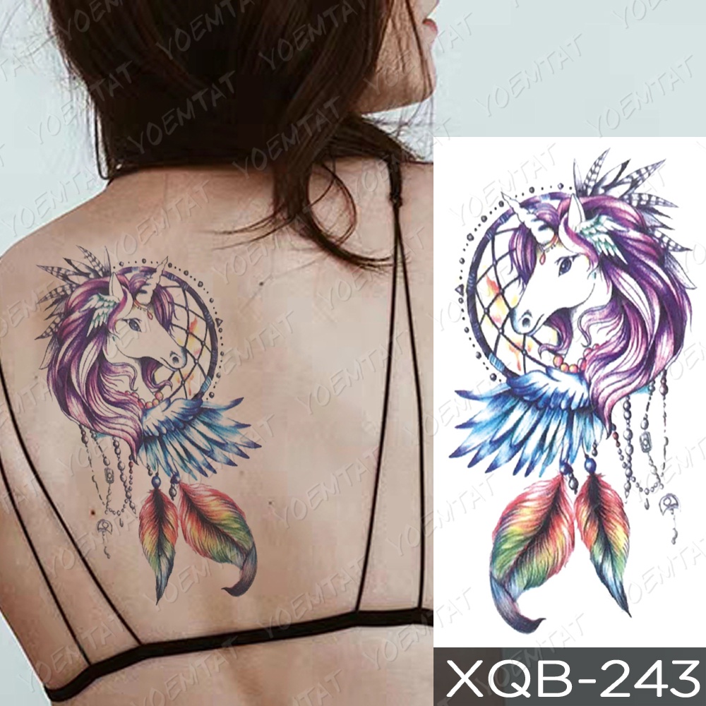 Hình Xăm Tạm Thời Chống Nước Hình La Bàn Mũi Tên Kỳ Lân Cây Hoa Lily Cho Nam Nữ