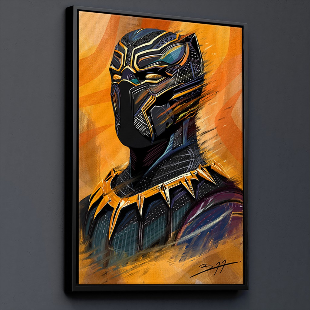 TRANH CANVAS SIÊU ANH HÙNG MARVEL treo tường in theo yêu cầu - báo đen BLACK PANTHER 4