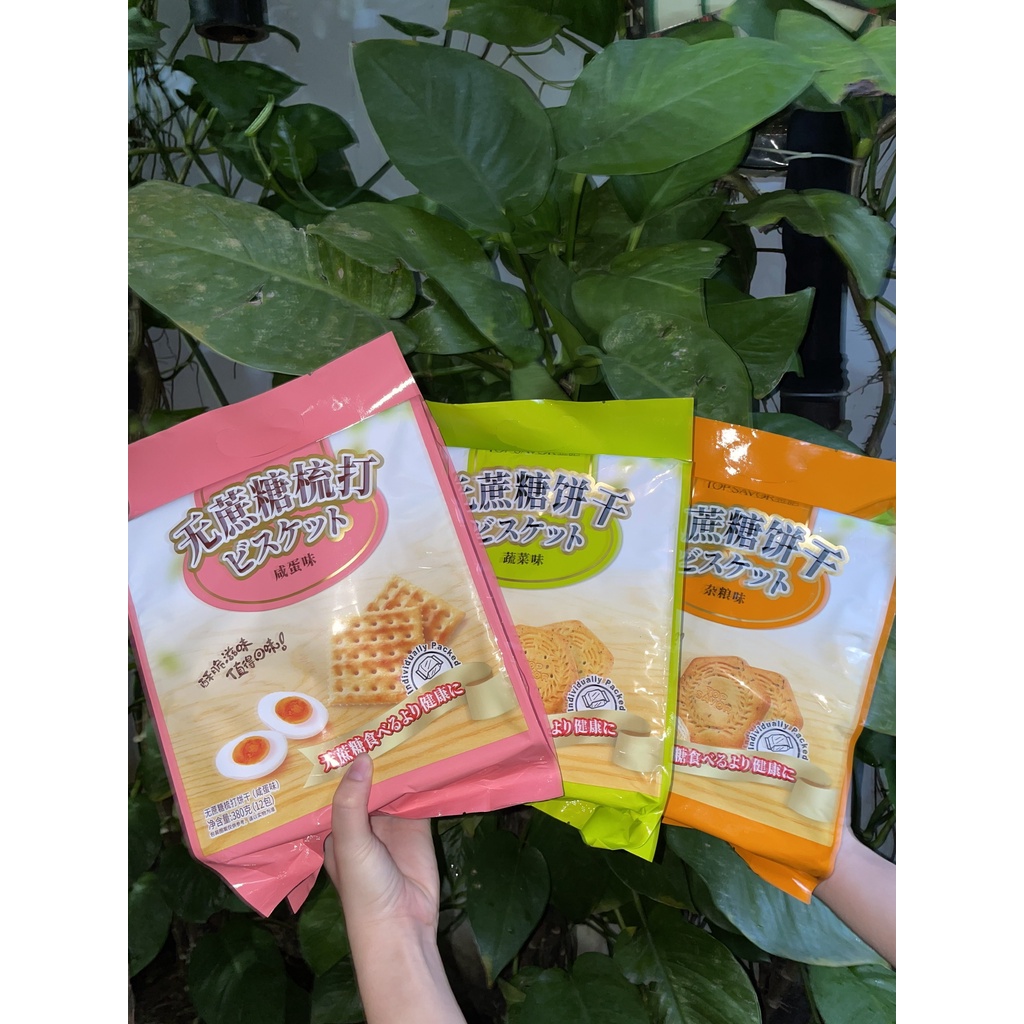 Bánh Quy Ăn Kiêng Soda Cracker Lúa Mì Top Savor (Gói 380g-vàng)