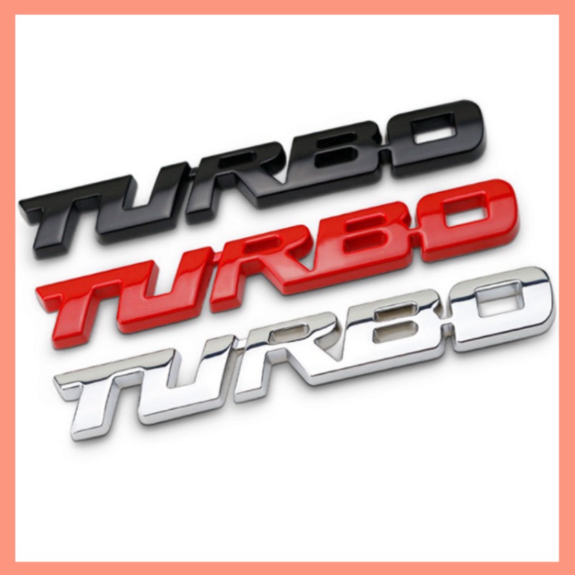 Logo Chữ Kim Loại TURBO 3D Trang Trí Xe Hơi Ô Tô (nhiều màu)