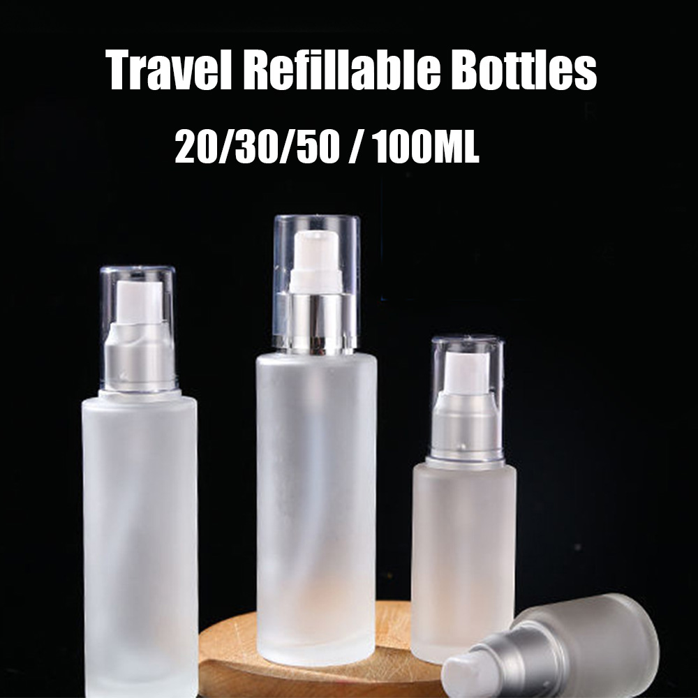 (Hàng Mới Về) Chai Thủy Tinh Trong Suốt Có Thể Đổ Đầy Dung Tích 20 / 30 / 50 / 100ml