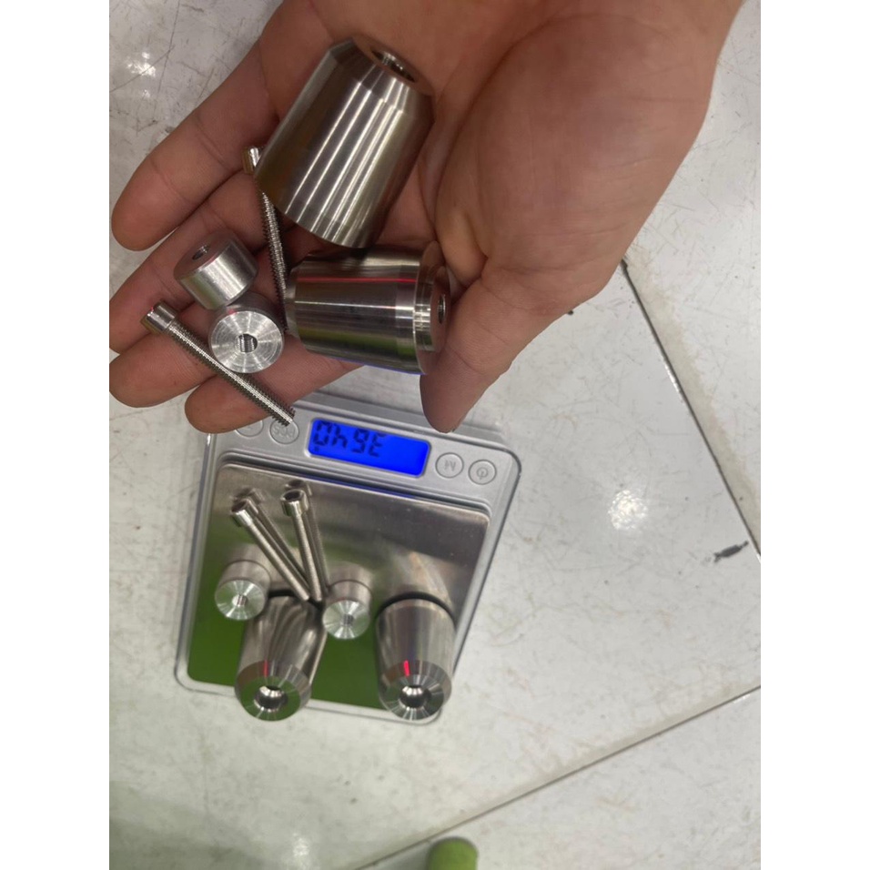 Cặp Gù Inox 304 CNC siêu nặng 350g chống rung tay lái Tặng 2 món