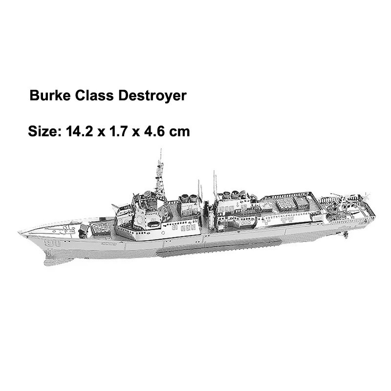 Mô hình 3D kim loại lắp ráp tàu khu trục hạm lớp Arleigh Burke [Chưa lắp]