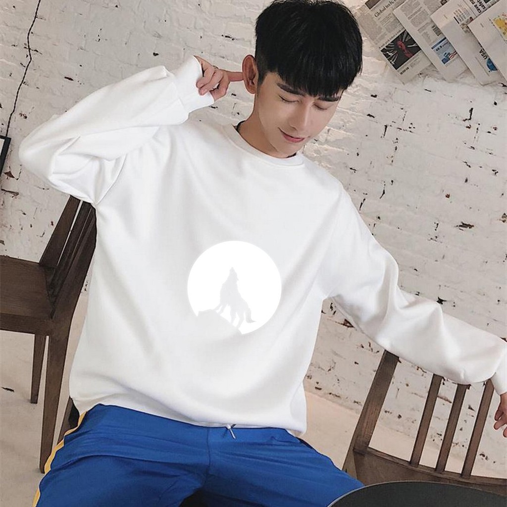 Áo Sweater Sói Mặt Trăng Phản Quang, Aó Nỉ Dài Tay Nam Nữ Cá Tính - AS20 | WebRaoVat - webraovat.net.vn