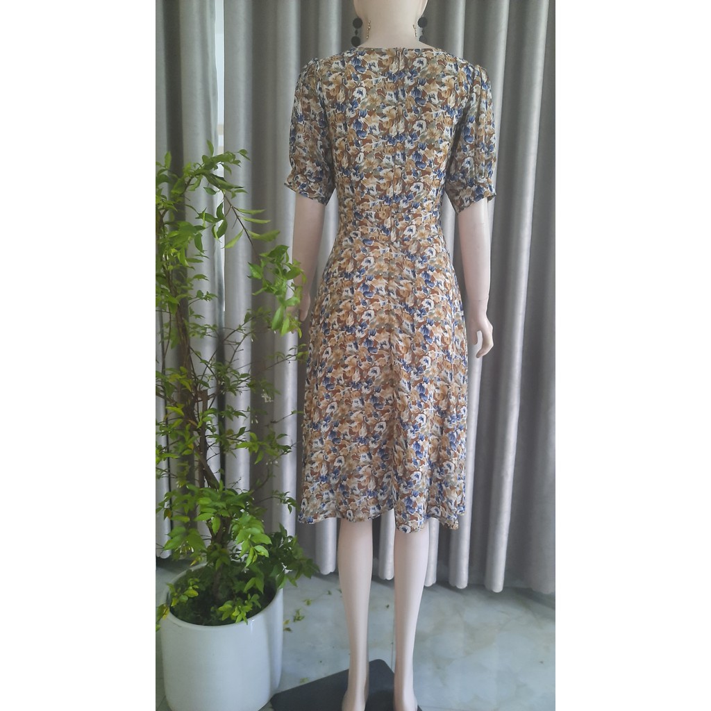 Đầm Váy Nữ Xòe Cổ Chữ V Xếp Eo - MH024 | BigBuy360 - bigbuy360.vn