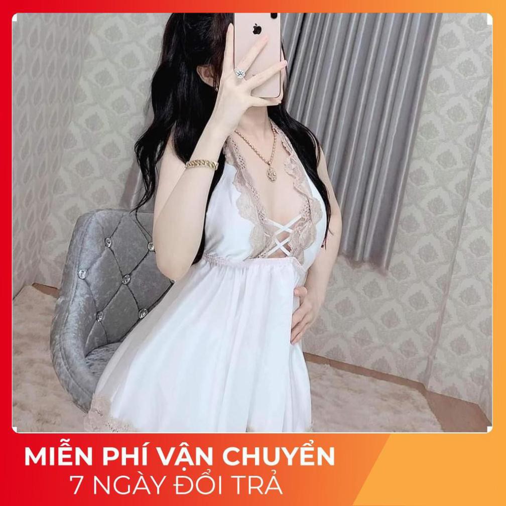 Váy Ngủ Nữ, Đầm Ngủ Sexy Quảng Châu Vải Satin <60kg