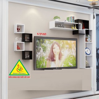 Bộ Kệ Ti Vi Treo Tường Trang Trí VTV03- Nội Thất Lắp Ráp