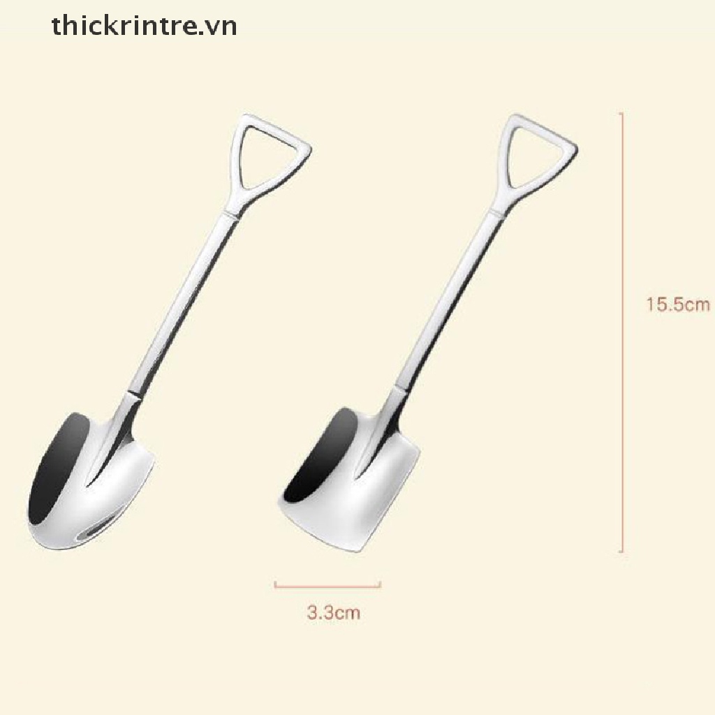 Set 4 Muỗng Cà Phê Bằng Thép Không Gỉ Phong Cách Retro