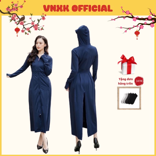 Áo chống nắng nữ toàn thân 2 lớp vải hạt xoàn cao cấp túi khoá , túi zip cao cấp