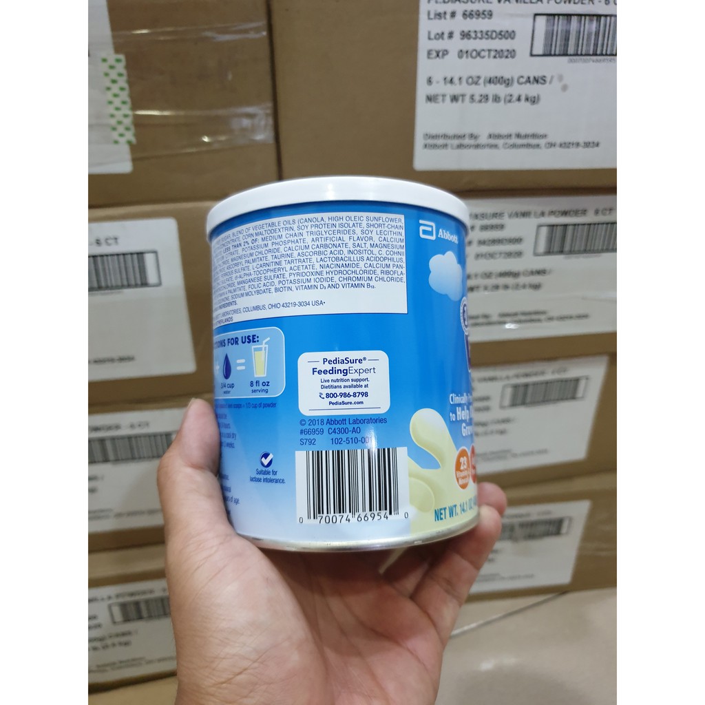 Sữa bột Pediasure Grow &amp; Gain hương Vanilla hộp 400g của Mỹ