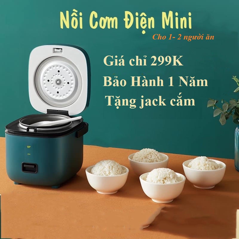 Nồi Cơm Điện Mini Đa Năng Jiashi 1.2L Dùng Cho 1-2 Người Hàng Nội Địa Cao Cấp [Nấu Cháo, Hầm, Chưng, Hấp, Luộc]