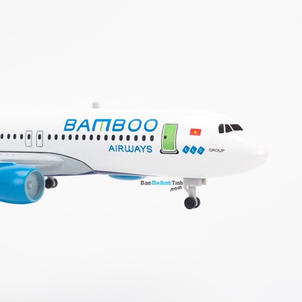 Mô hình máy bay Bamboo Airways Airbus A320 20cm Everfly