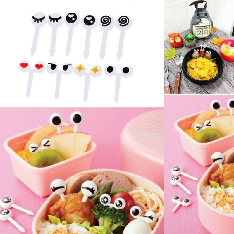 10 nĩa ăn trái cây tạo hình đôi mắt dễ thương tiện lợi