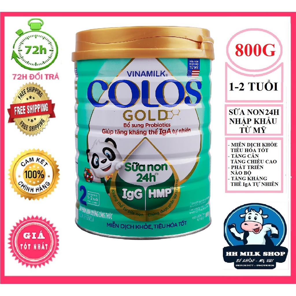 (Combo siêu tiết kiệm) Sữa Non Vinamilk Colos Gold số 2 800g