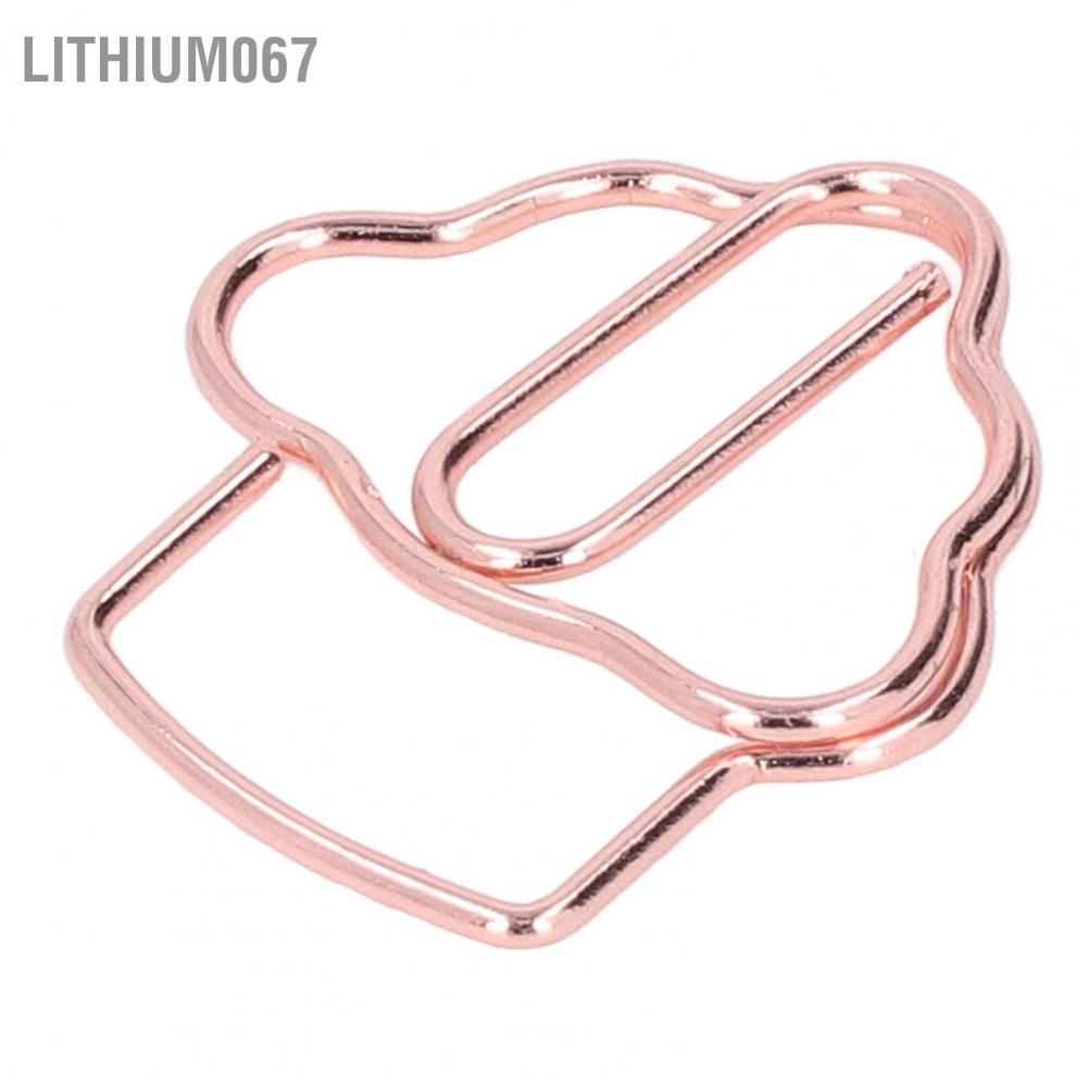 Lithium067 Lithium067 50 cái Kẹp giấy Màu vàng hồng Hình dạng kem Mạ điện Chống gỉ kim loại nhỏ để phân tệp