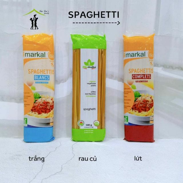 [MARKAL] Mì spaghetti hữu cơ cho bé ăn dặm từ 7 tháng tuổi, gói 500gr