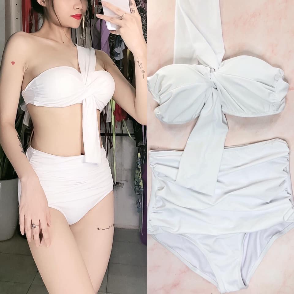 Bikini 2 mảnh 1 vai (Hàng có sẳn- full màu )