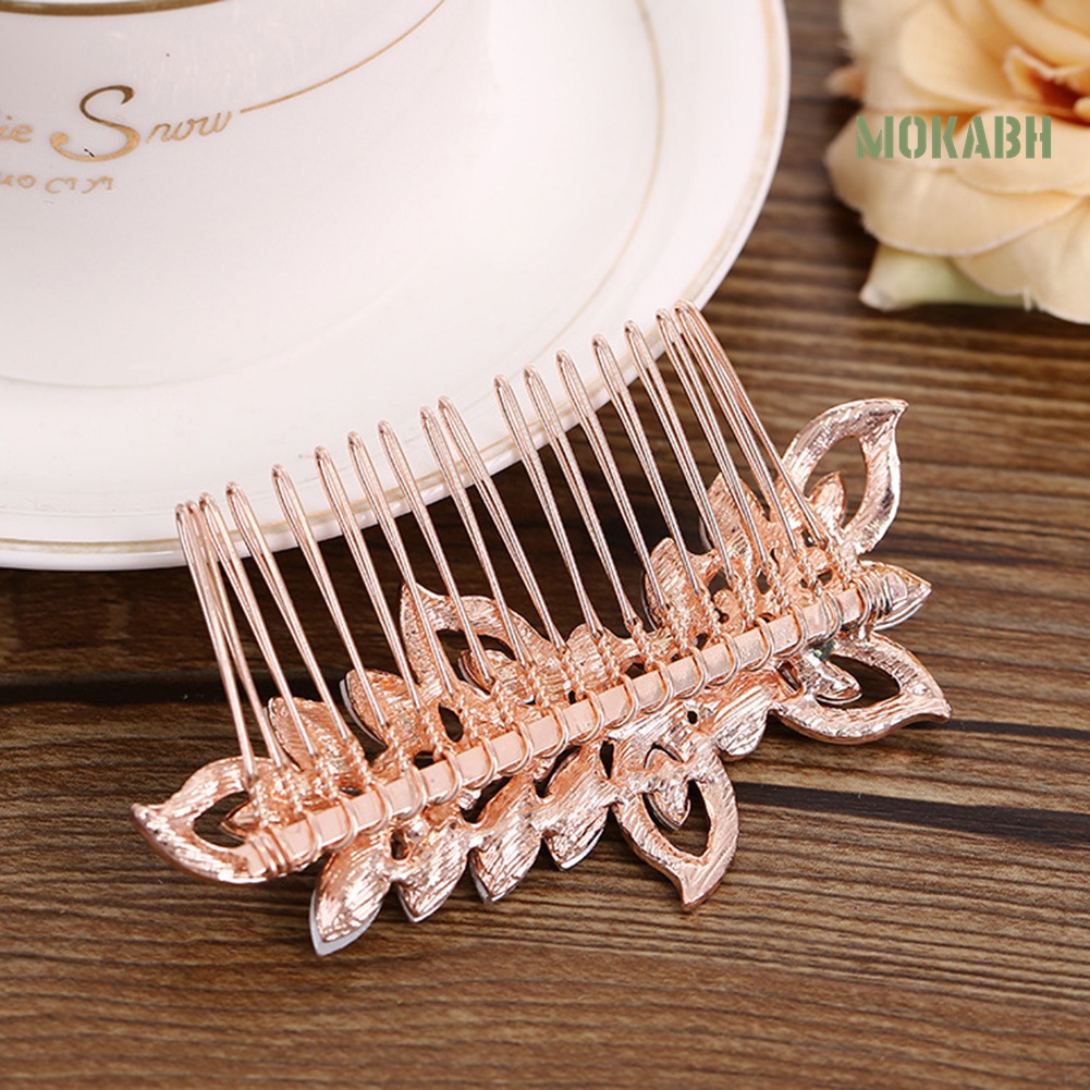 Lược Cài Tóc Đính Đá Ngọc Trai Giả Thanh Lịch Cho Cô Dâu