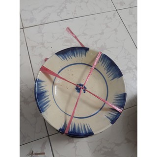 Dĩa sành phếch xanh Nam Bộ xưa 18 cm