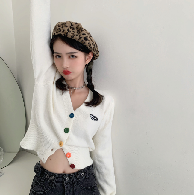 Áo cardigan dệt kim dài tay ôm dáng cho nữ