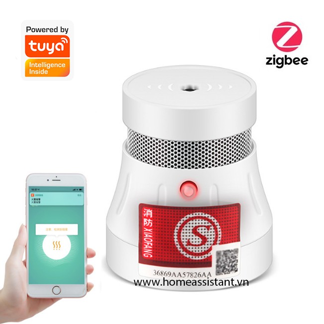 Đầu Cảm Biến Khói Báo Động Hỏa Hoạn Zigbee 3.0 Tuya ZW04  Zigbee2MQTT Hass