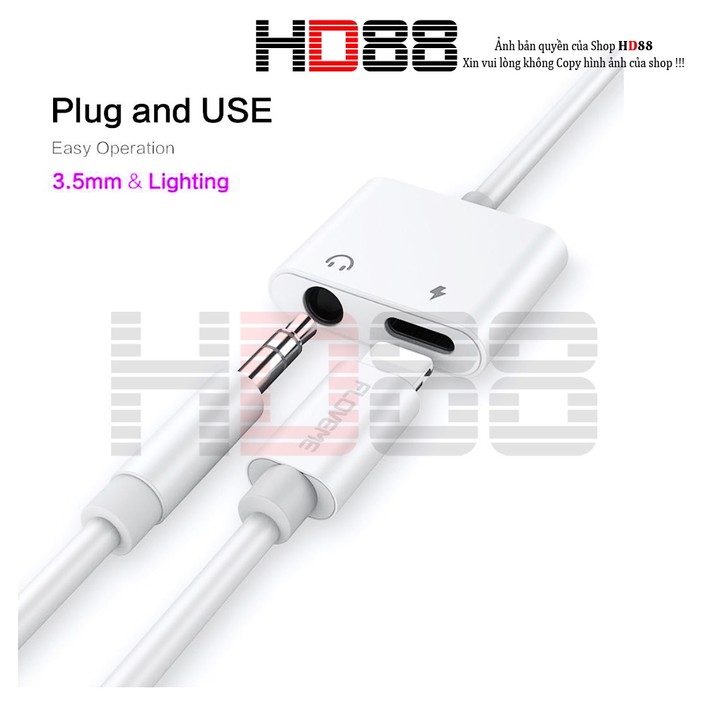 Jack chia cổng sạc sang giắc 3.5 mm + cổng sạc ,kết nối bluetooth,CÓ MIC-A10
