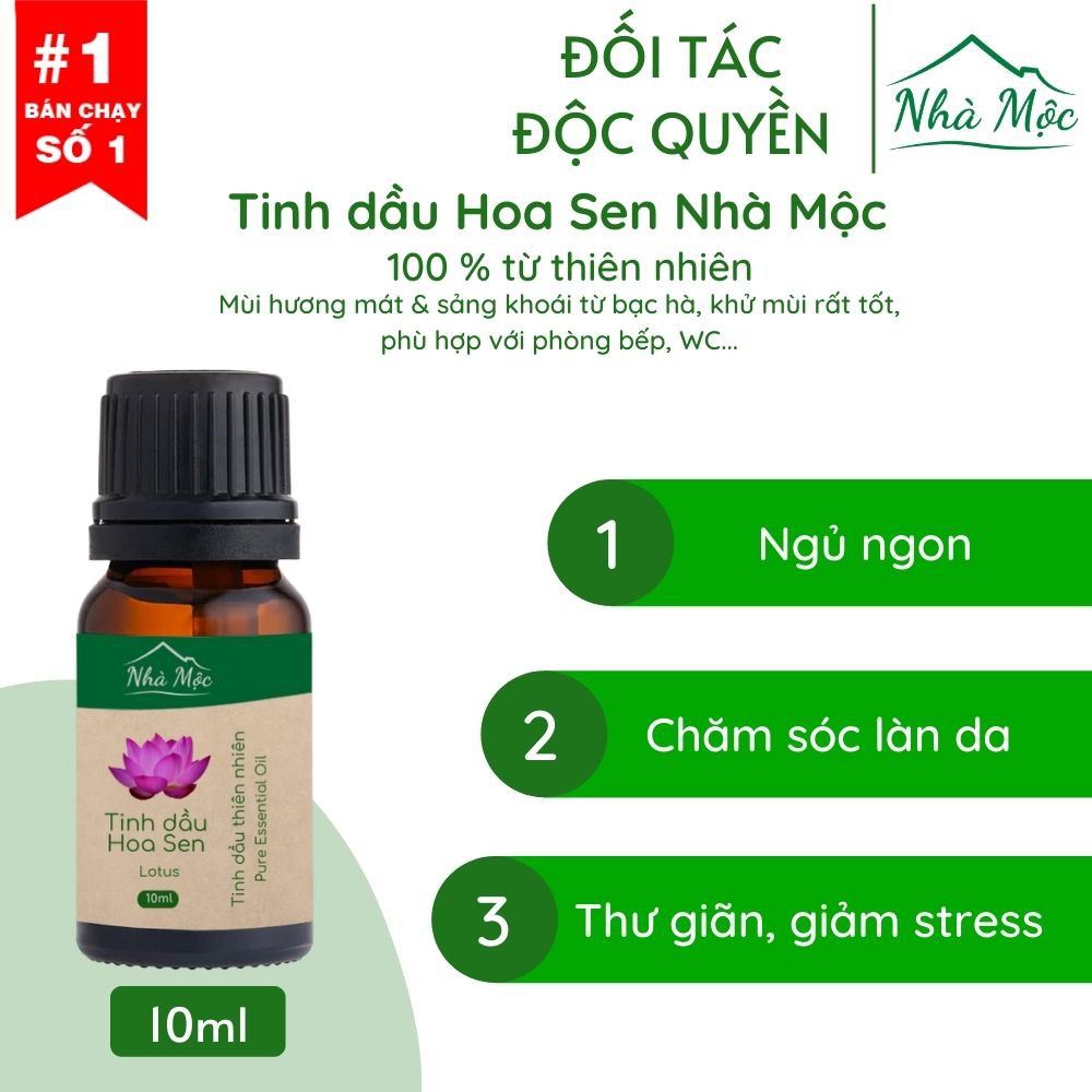 Tinh dầu nguyên chất 100% ❤️FREESHIP XTRA❤️ Tinh dầu hoa sen Mộc của Viện Hàn Lâm Khoa Học