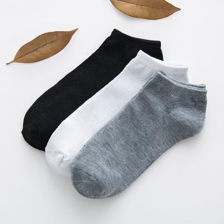 Tất Vớ Nam Nữ Cotton Trơn Cổ Ngắn Hàn Quốc - Tất Vớ Cổ Thấp Unisex Thấm Hút Mồ Hôi Cực Tốt