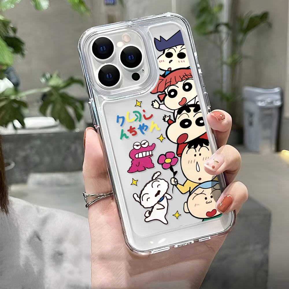 Ốp Điện Thoại Trong Suốt In Hình Gia Đình Bút Chì Shin-chan Cho iphone 14ProMax 14Plus 13 11 12 7Plus X XR XS Max
