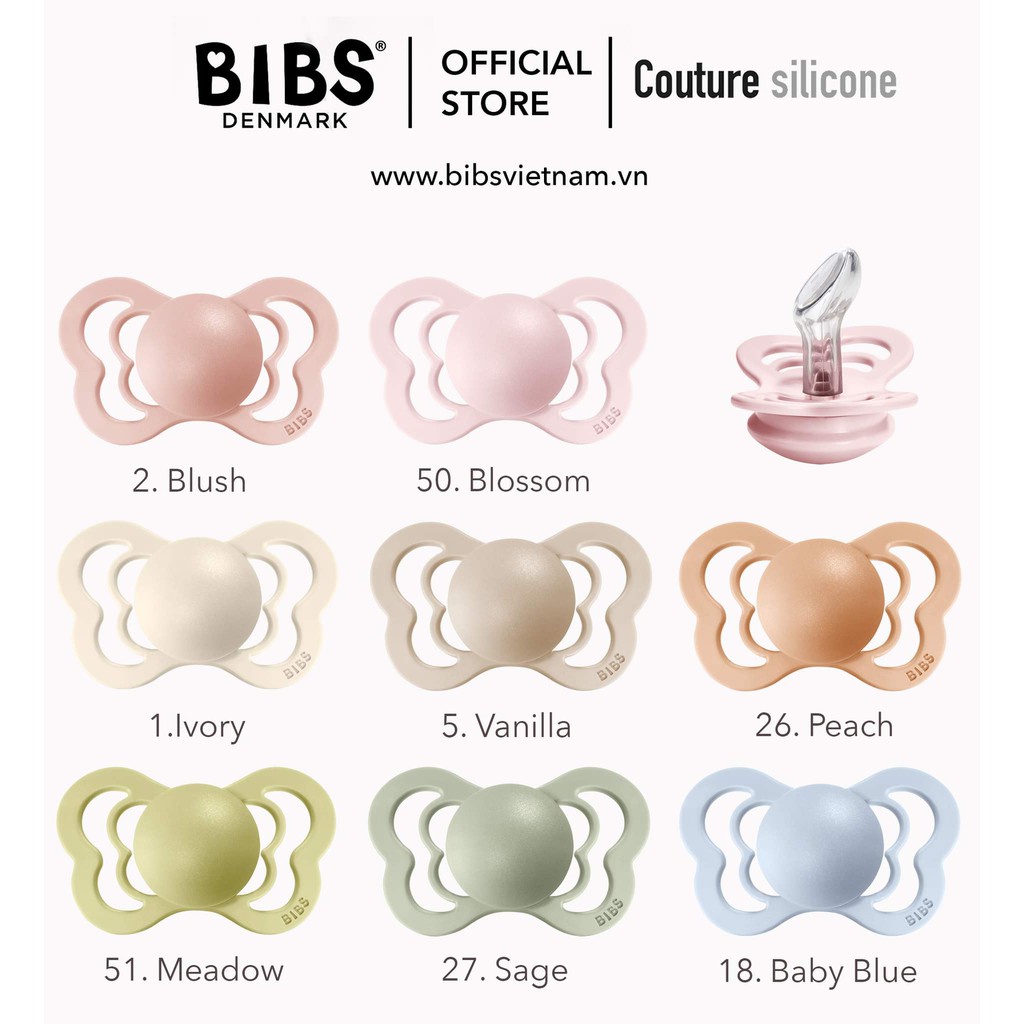 [TẶNG HỘP ĐỰNG ] Ti Giả BIBS COUTURE núm dẹt/ núm vát chống hô/ chống vẩu